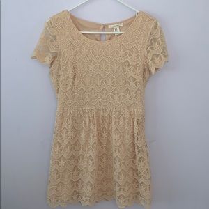 Tan floral laced Forever 21 dress
